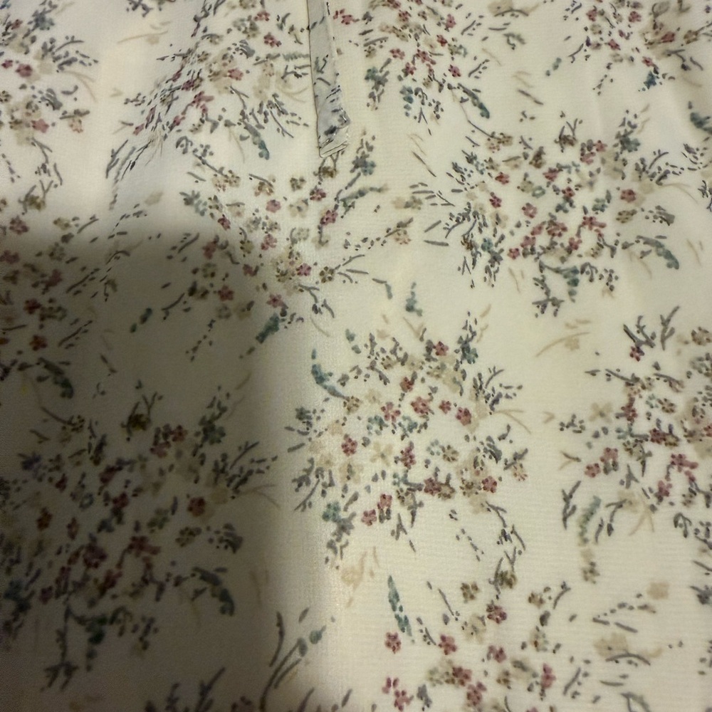 Cream Floral Print Long Sleeve‎ Mini Dress size M - Picture 16 of 16